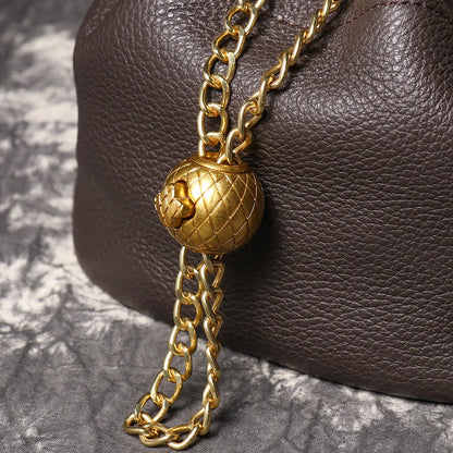 Genuine Leather Chain Crossbody Bag