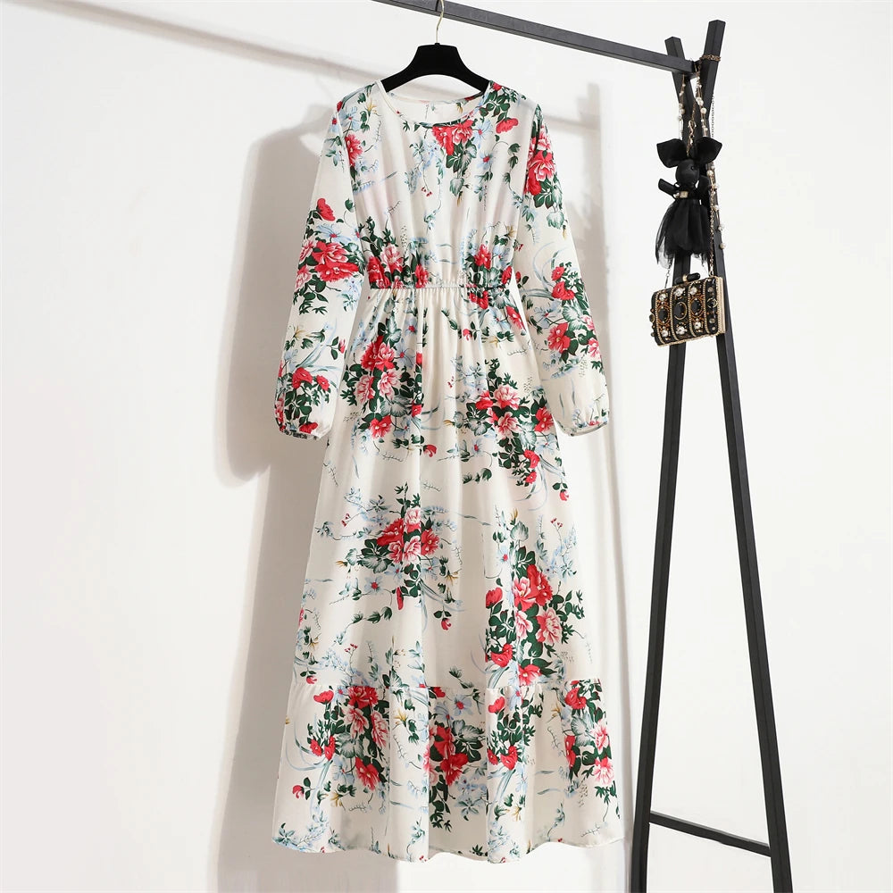 Maxi Casual Full Sleeve Floral Printed Dress