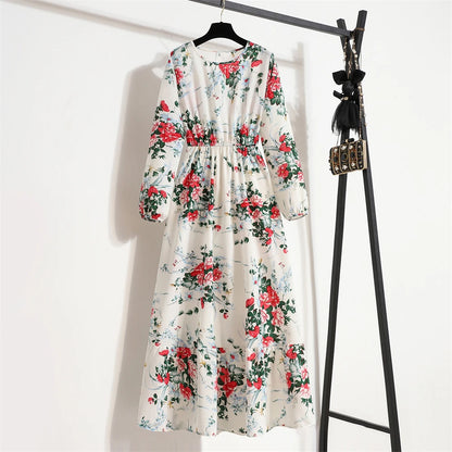 Maxi Casual Full Sleeve Floral Printed Dress