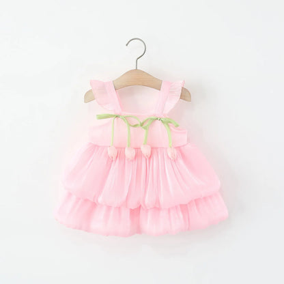 Baby Girl Flower Small Fly Sleeve Girl Dress