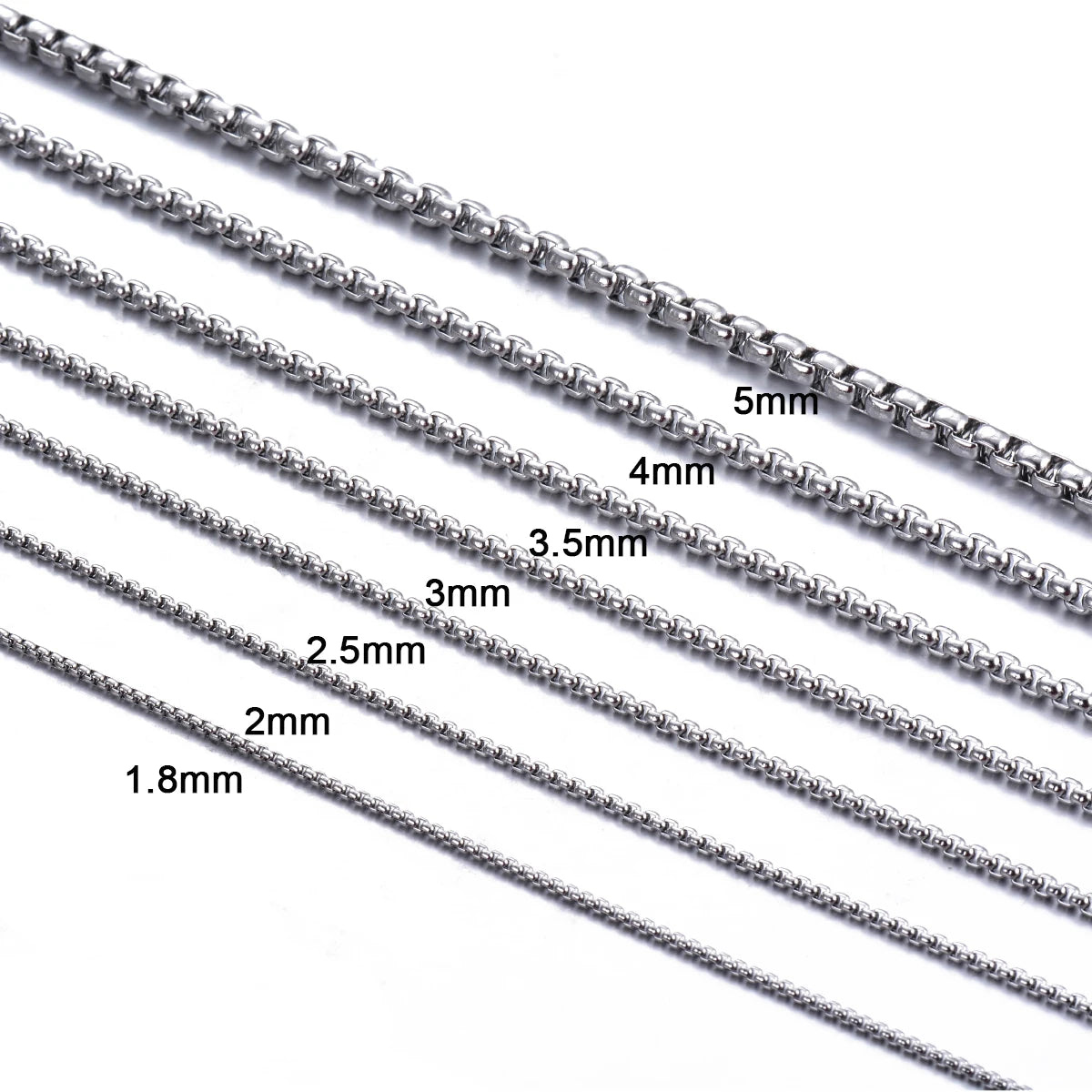 Stainless Steel Chain Round Box Necklace