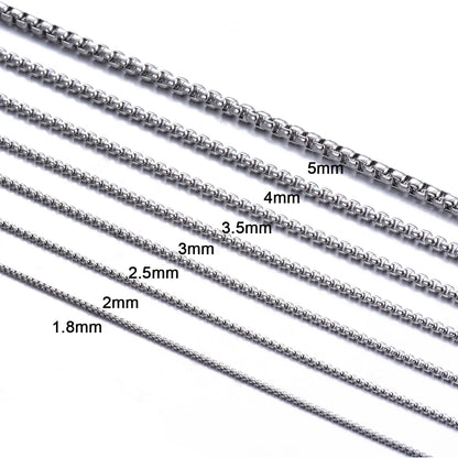 Stainless Steel Chain Round Box Necklace