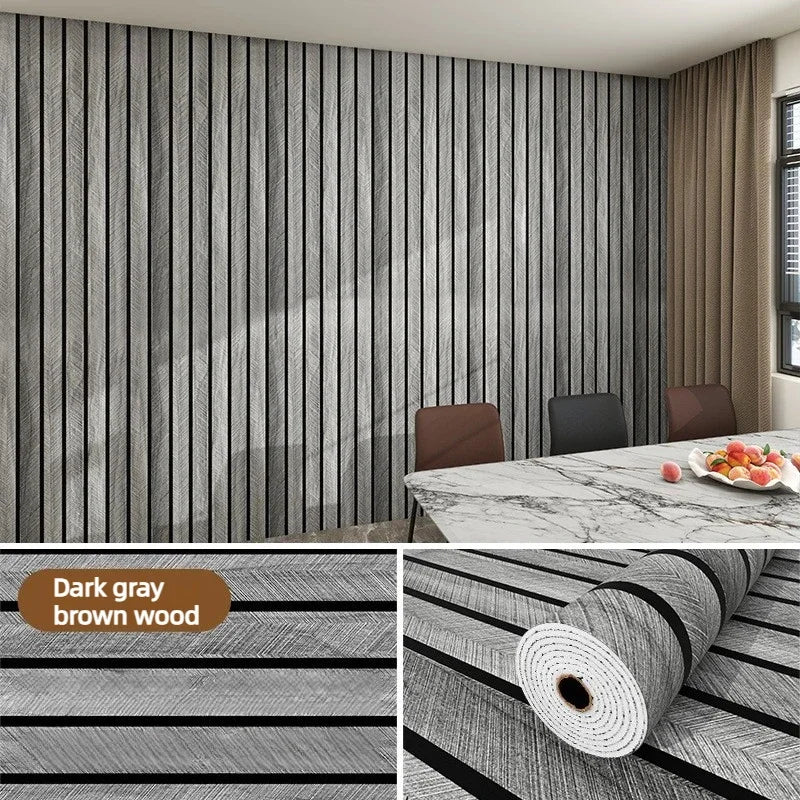 Thick Brown Grid Peel and Stick Wallpaper Home Decoration