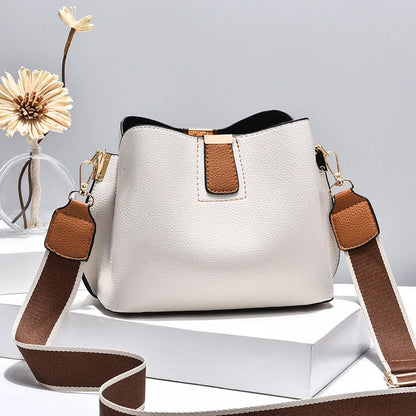 Minimalist Bucket Soft Textured Leather Crossbody Strap Bags