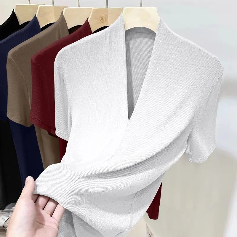 Short Sleeved Plus Size Sexy Slim Fit T-shirt