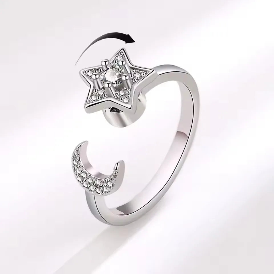 DANA 925 Silver Sunflower Diamond Zircon Ring