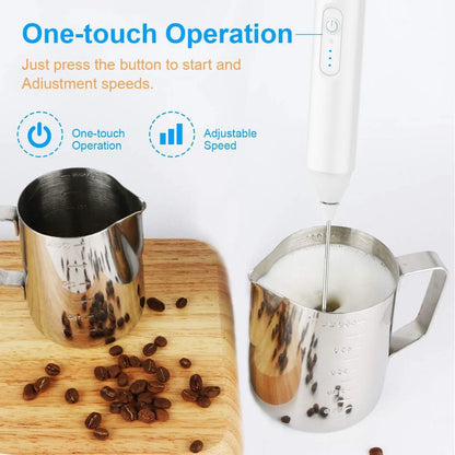 Milk Frother USB Rechargeable 3 Speeds Foam Maker