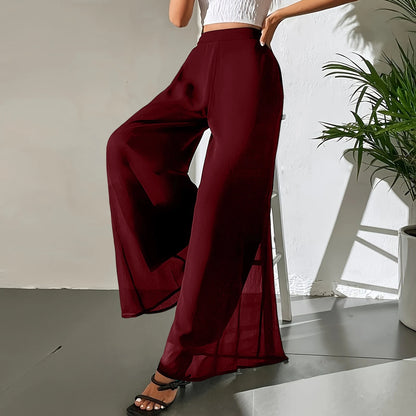 Loose Ice Silk Chiffon Wide Legged Straight Pants