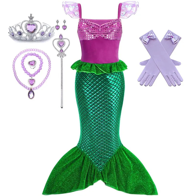 Girls Cosplay Disney Little Mermaid Ariel Costumes