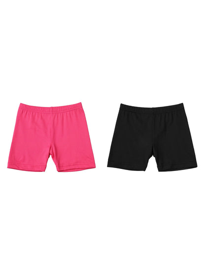 2Pcs Summer Solid Color Kids Leggings Girls