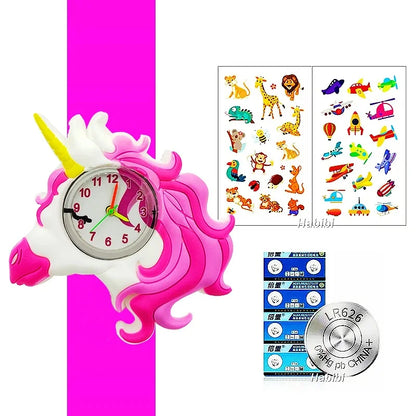 Slap Bracelet Clock Cartoon Kids Watches