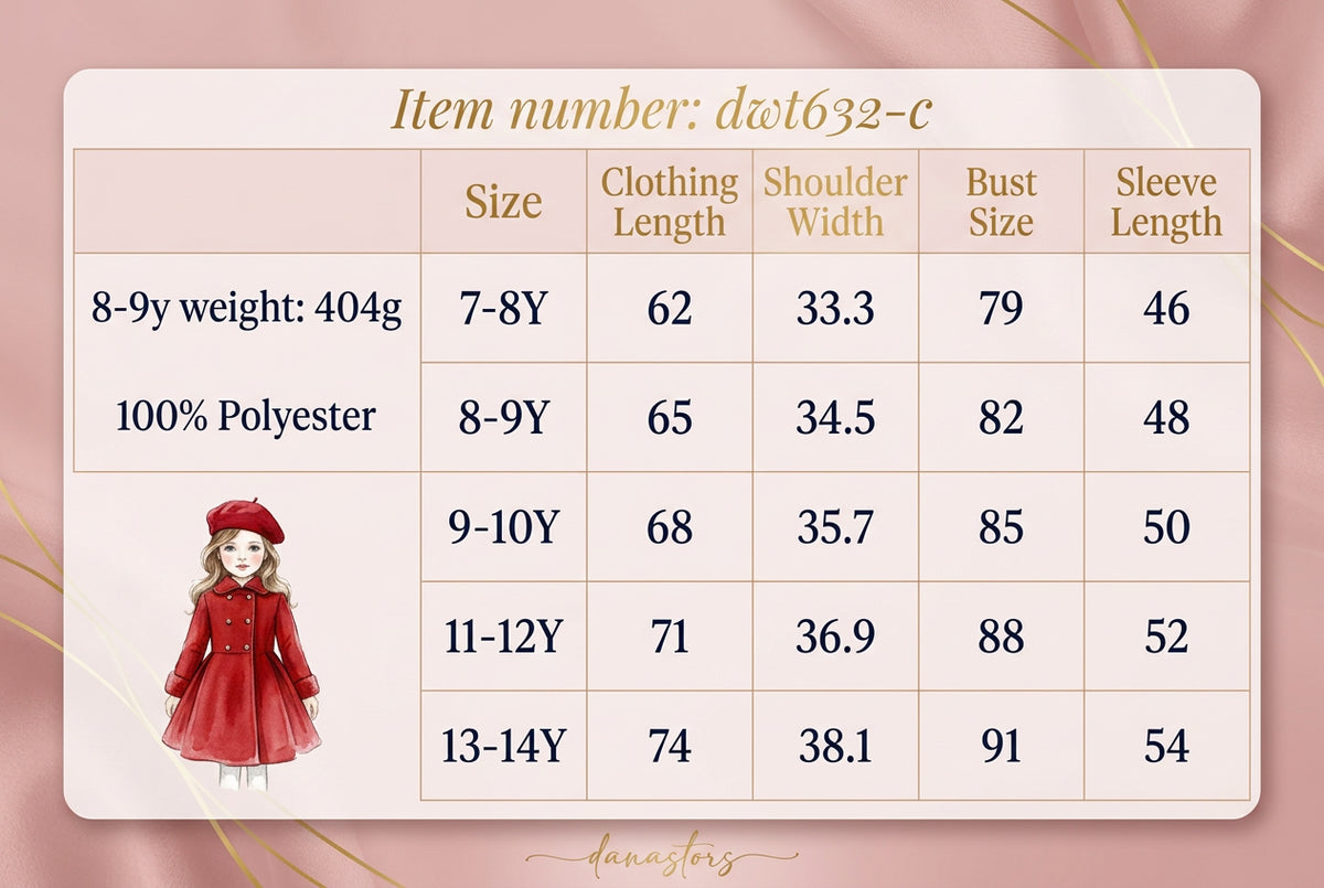 Red Fleece Coat Beret Winter Long Sleeves Warm Princess Outfit Dress