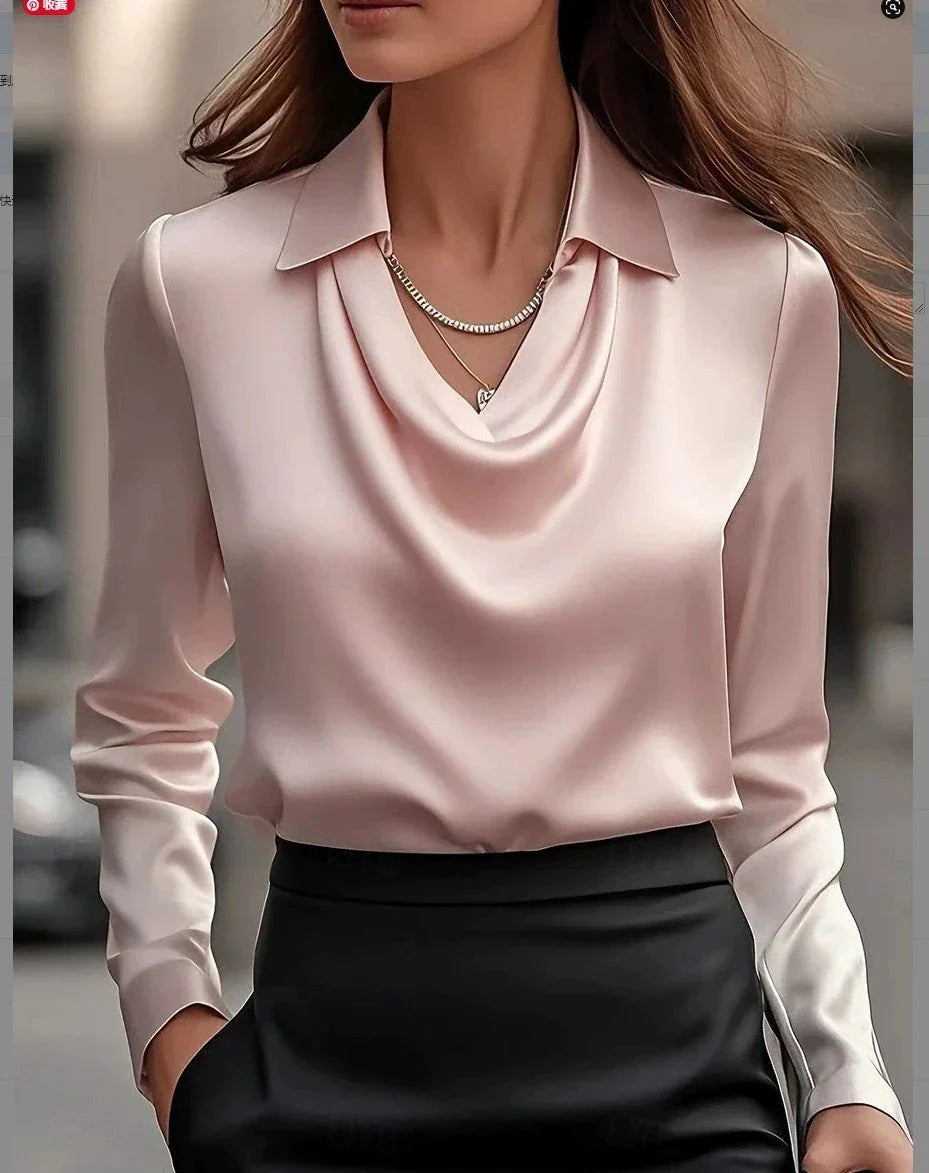 Satin Casual Long Sleeve Blouses