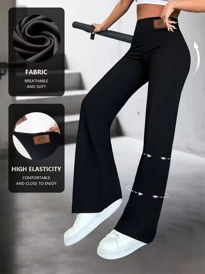 High Waisted Straight Leg Pants Stretchy Elegant Jeans