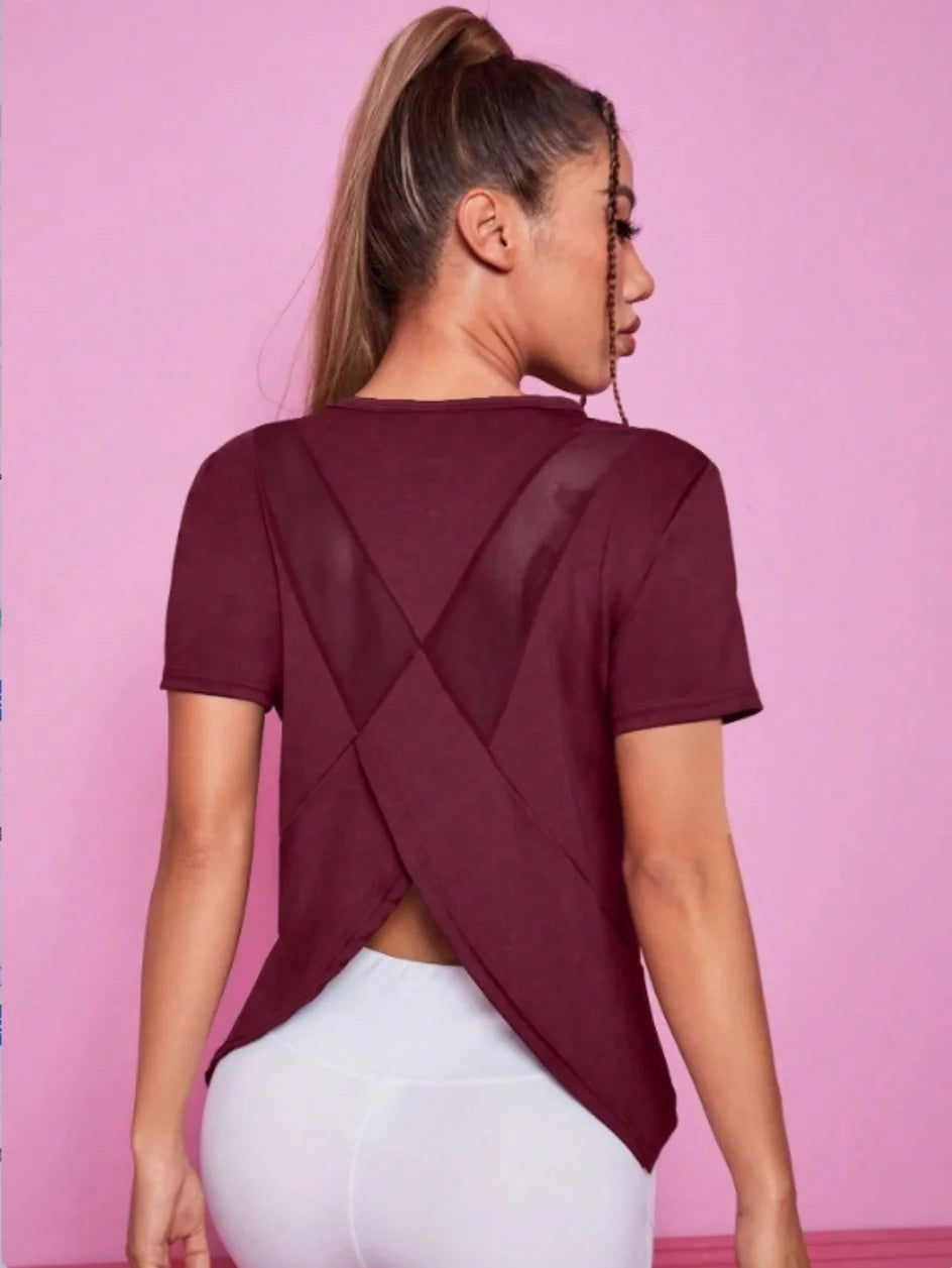 Yoga outfit sports fitness short sleeved T-shirt