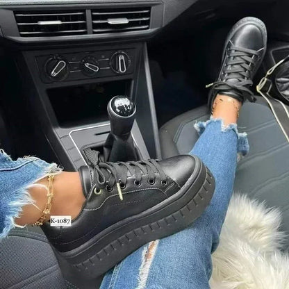 Casual Vulcanized Outdoor Walking Breathable Wedge Heel Sneakers