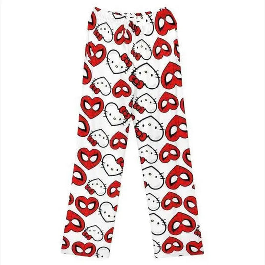 Hello Kitty Spider-Man Cotton Loose Pajama Pants