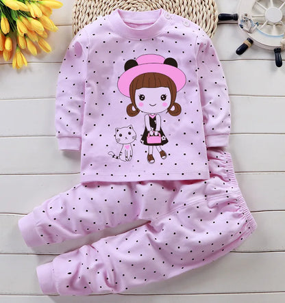 Autumn Long Sleeve Baby Kid Sleep Costume Pajamas Set