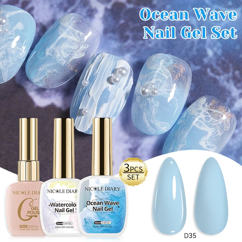 15ml Bubble Ocean Wave Gel White Gel Nail Polish Varnish UV LED Soak Off Gel