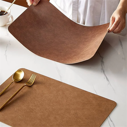 Faux Leather Placemats Set of 1/4/6pcs Table Place Mats
