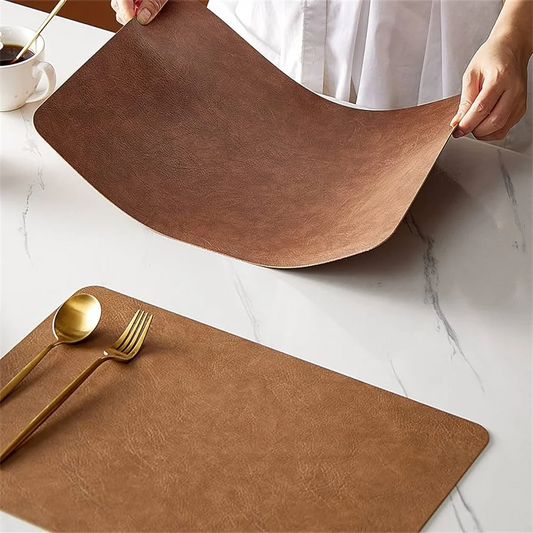 Faux Leather Placemats Set of 1/4/6pcs Table Place Mats