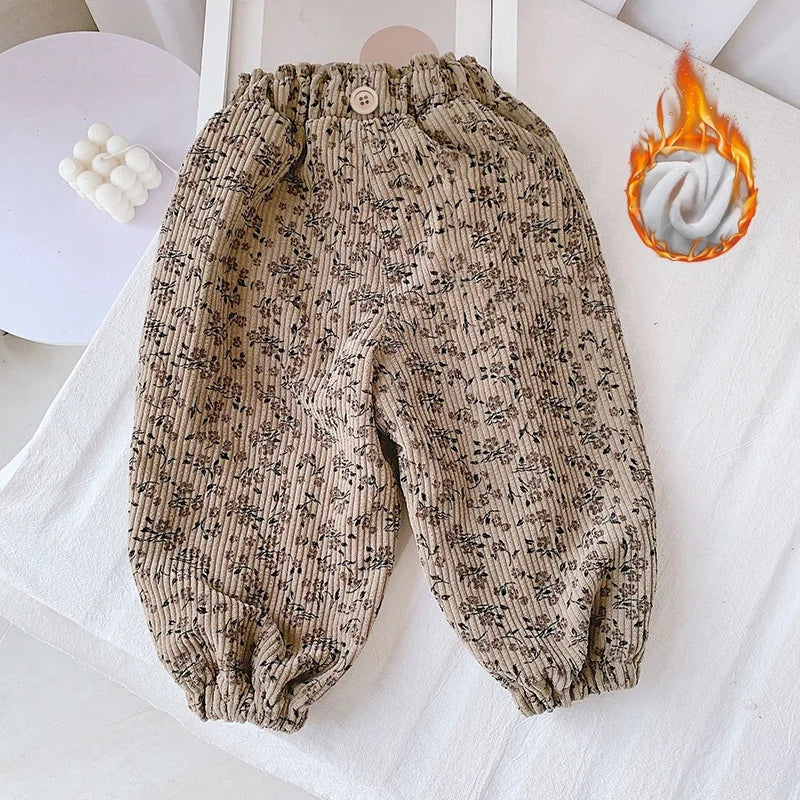 Korean Style Toddler Girls Corduroy Harem Pants