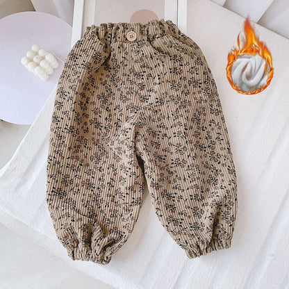 Korean Style Toddler Girls Corduroy Harem Pants