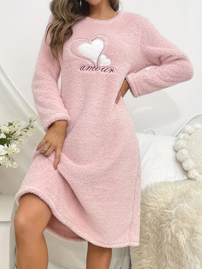 Thicken Warm Nightgown Heart Pyjama