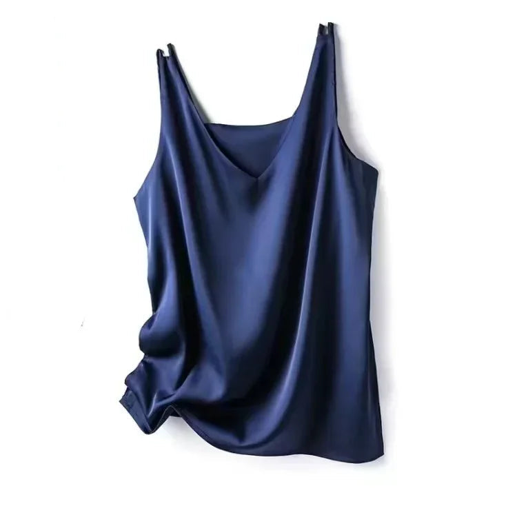 Elegant SILK Satin Sleeveless Blouse