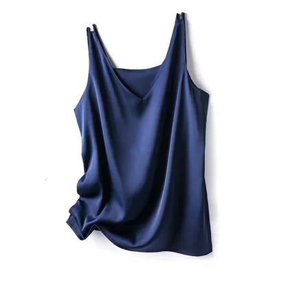 Elegant SILK Satin Sleeveless Blouse