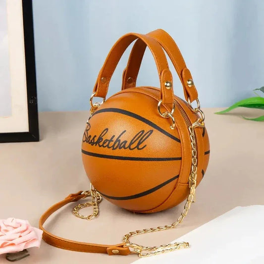 Leather Chain Basketball Bag