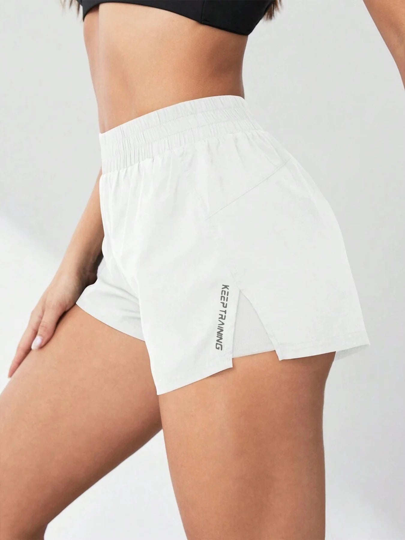 Faux Two-Piece Anti-Exposure Yoga Shorts