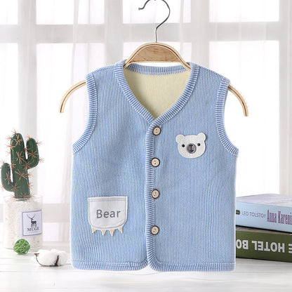 Kids Clothes Waistcoat Vest Thicken Velvet Lining Keep Warm Jackets Vest