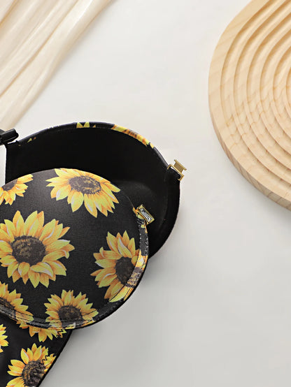 Front buckle chrysanthemum Sexy lingerie