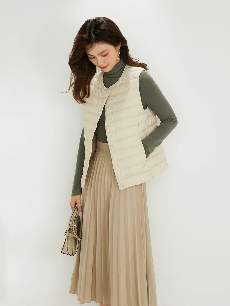 Matt Fabric Warm Vests Ultra Light Down Vest