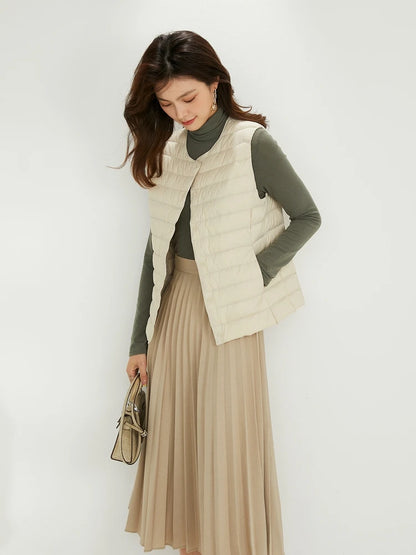 Matt Fabric Warm Vests Ultra Light Down Vest