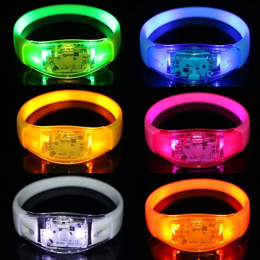 6pcs LED Voice Activated Sound Control Silicone Wristband