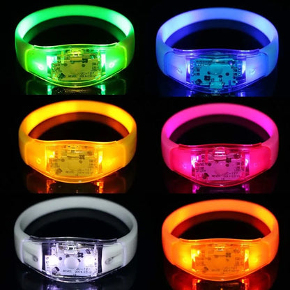 6pcs LED Voice Activated Sound Control Silicone Wristband