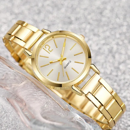 Small Dial Gold Quartz Wristwatches