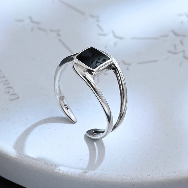 925 Sterling Silver Sparckling Moonstone Minimalist Handmade Ring