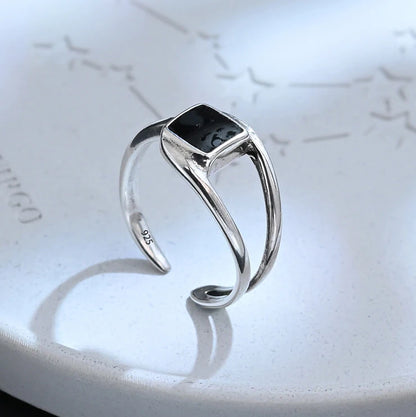 925 Sterling Silver Sparckling Moonstone Minimalist Handmade Ring