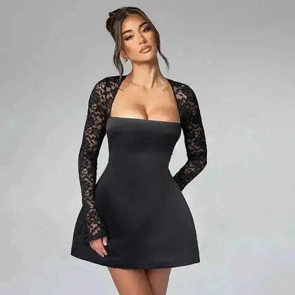 Backless Short Sexy Long Sleeve Mini Dress