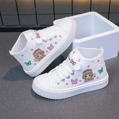 Multi Colored Cartoon Mid Canvas Shoe