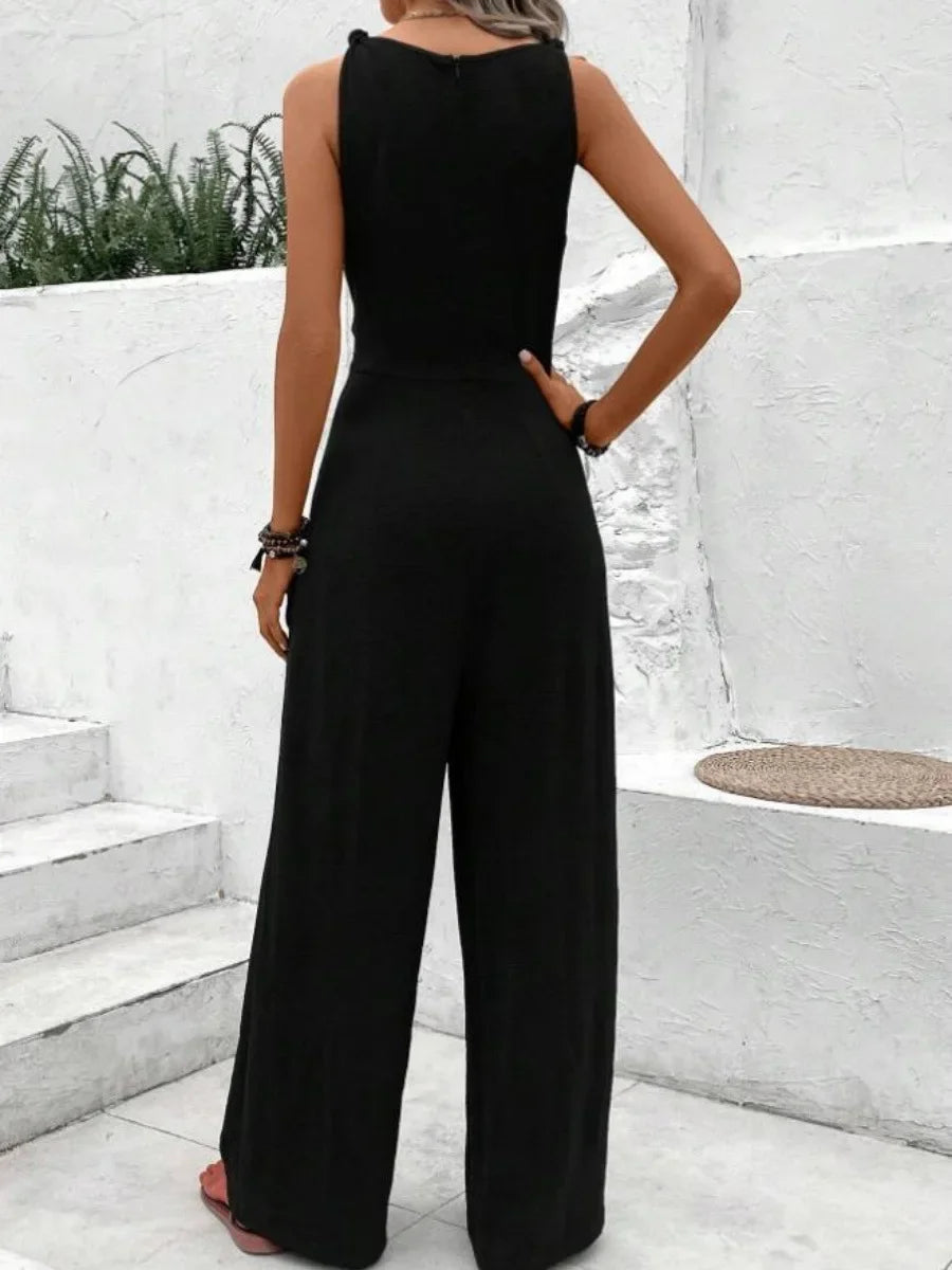 Casual Sleeveless Wide Leg Pants Jumpsuits