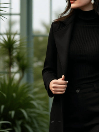 Thickened Double-Breasted Wool Outfit Trench Coat