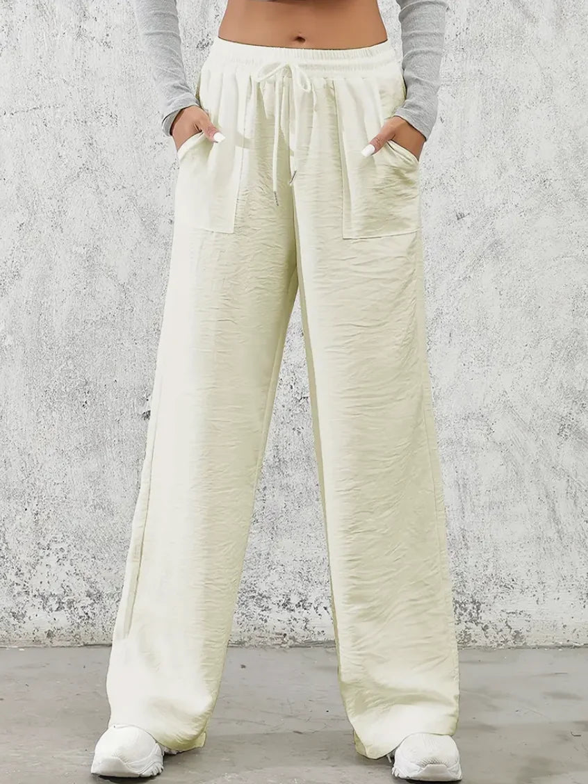 Drawstring Wide Leg Pants