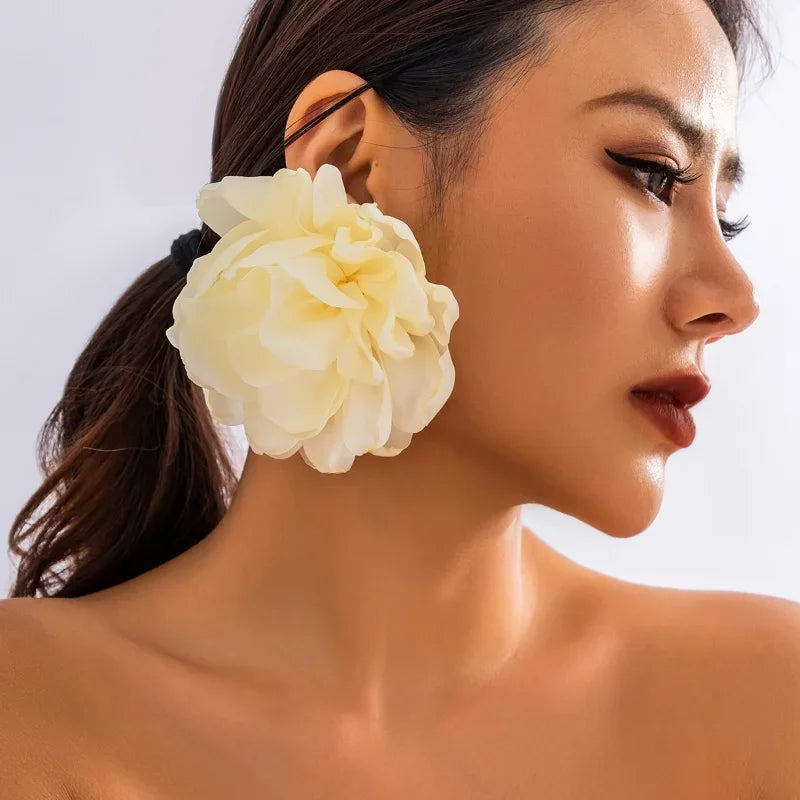 Exaggerated Big Flower Stud Earrings