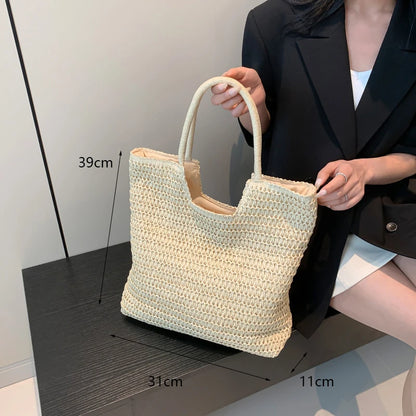 Casual Straw Woven Shoulder Wicker Handmade Beach Bag