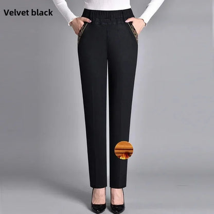 Thin Denim Loose Elastic Waist  Casual High Waist Pans