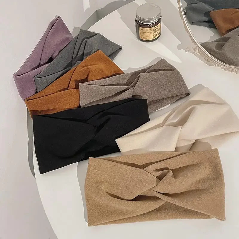 Wide Edge Cross Stretch Fabric Headband